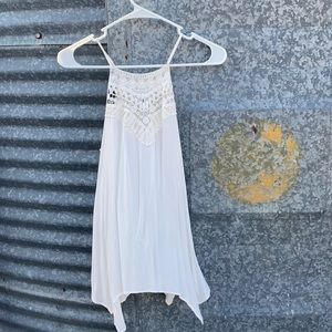 White crochet top tank top